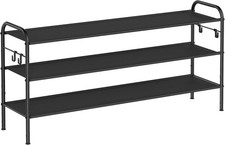 Ink Black, Easy Assembly, Closet, Hallway, Height-Adjustable Shoe Rack for 