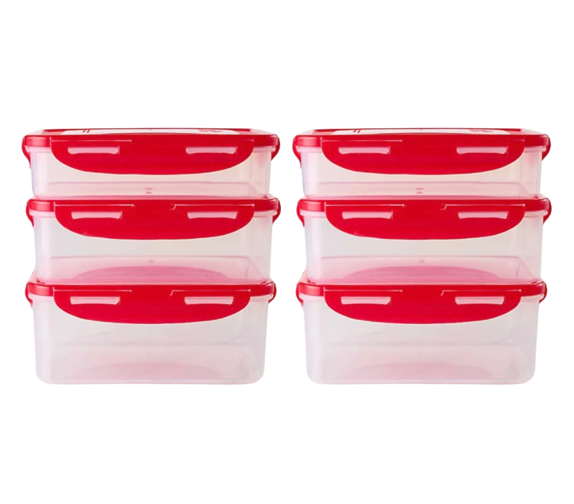 LocknLock 6-Piece Stackable Rectangle Food Storage Containers