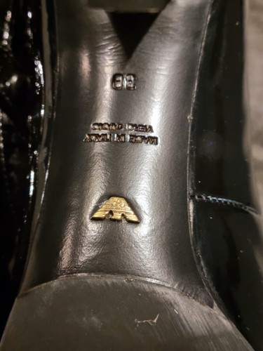 Emporio Armani Brand New Black Patent and Lace Shoes - Picture 5 of 7