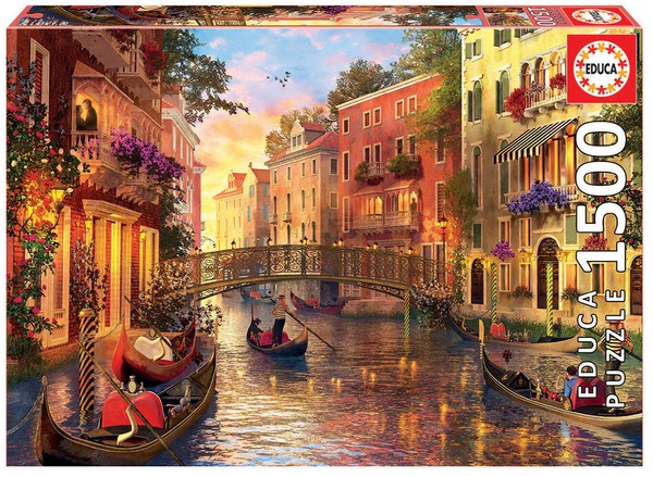 Puzzle - Sonnenuntergang In Venedig- 1500 Teile -Sunset In Venice- Educa # 17124-image