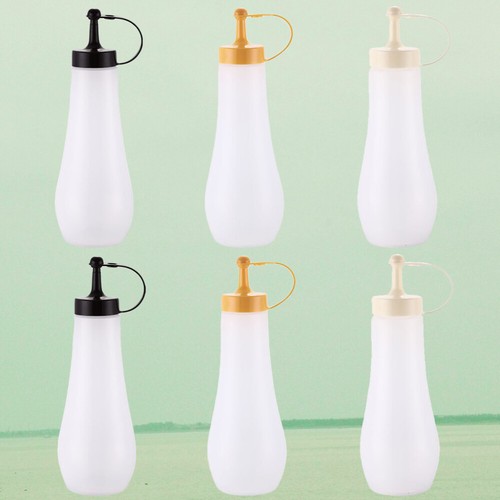 6 Pcs Ketchup Bottles Empty Squeeze Serving Bottle Sauce Dispenser