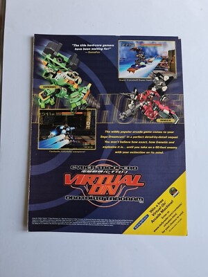 Virtual On Arcade seltenes Spiel WERBUNG 8,2X11'' POSTER