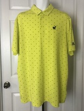 Adidas Prime Green Golf Polo Mens XL All-Over Tree Print Short Sleeve