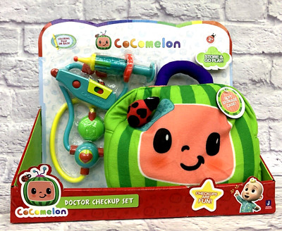 COCOMELON DOCTOR CHECKUP SET SOFT NURSE STORAGE CASE BAG HOSPITAL PLAY GIRL BOY