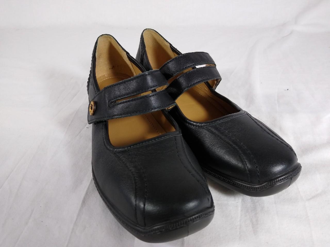 Hotter Black Leather Mary Jane Shoes UK Size 7 EU 41 eBay