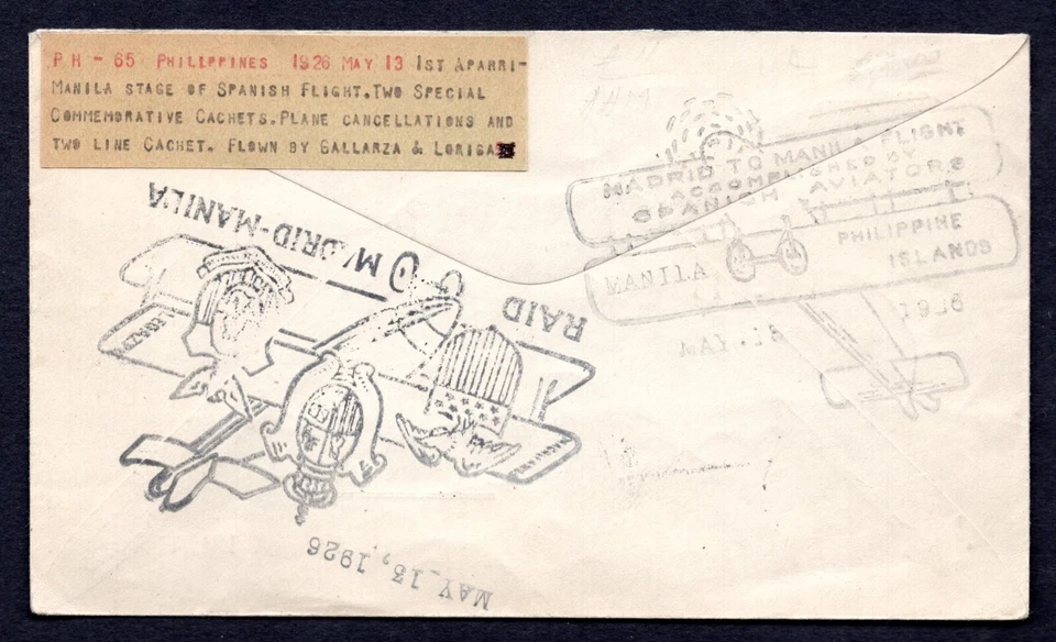 SPAIN PHILIPPINE ISLANDS USA 1926 AIR MAIL COVER - Image 2 of 2
