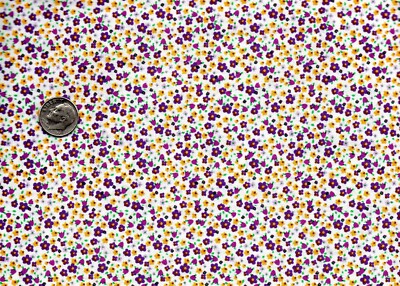 David Textiles Rose Hubble Cotton Fabric Fat Quarter Yellow Purple Floral #FA10