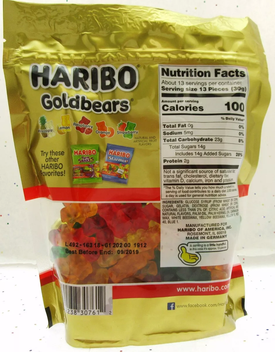 Haribo Gold-Bears Gummi Candy Orange, Strawberry, Pineapple, Lemon,  Raspberry