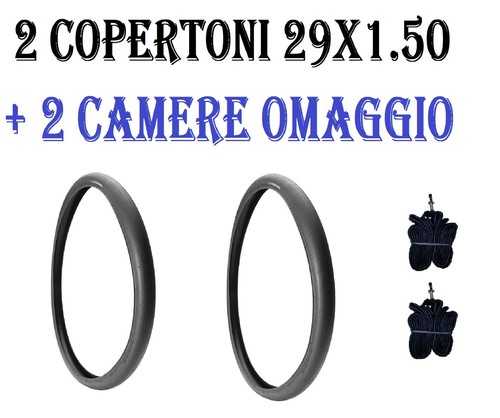 2 Copertoni Mtb 29 Slick Bici 29x1.50 Gomme Pneumatici 40-622 + Camere  Omaggio | eBay