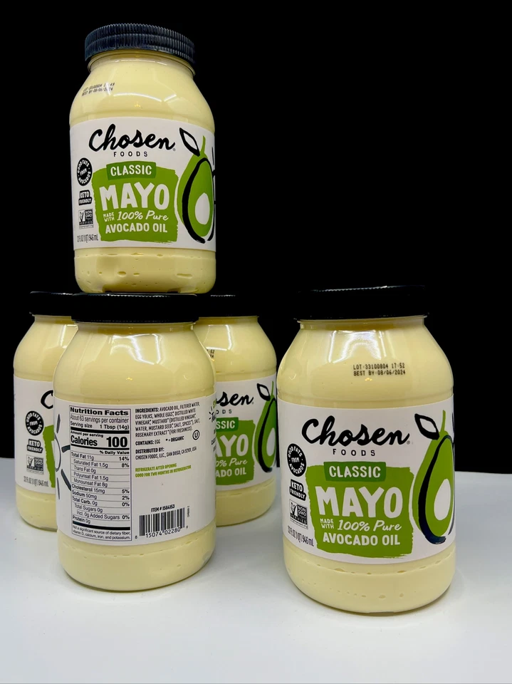Chosen Foods Avocado Oil Mayo 32oz 100% Pure NO SEED OILS Whole Food Avocado Oil - Image 3 of 4