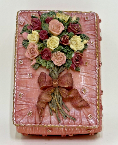 Victorian Style Pink Trinket Box/ Roses and Mauve Shabby Chic Box and ...