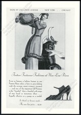 1931 art deco Jean Dupas woman & seagulls Saks women's shoes vintage print ad