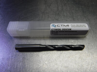 CTMI 6.20mm Coolant Thru Carbide Drill 5xd 06.20x08.00x53x091IK ALCRN (LOC3238B)