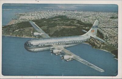 Postcard Airplane Pan American Double Decked Strato Clippers 