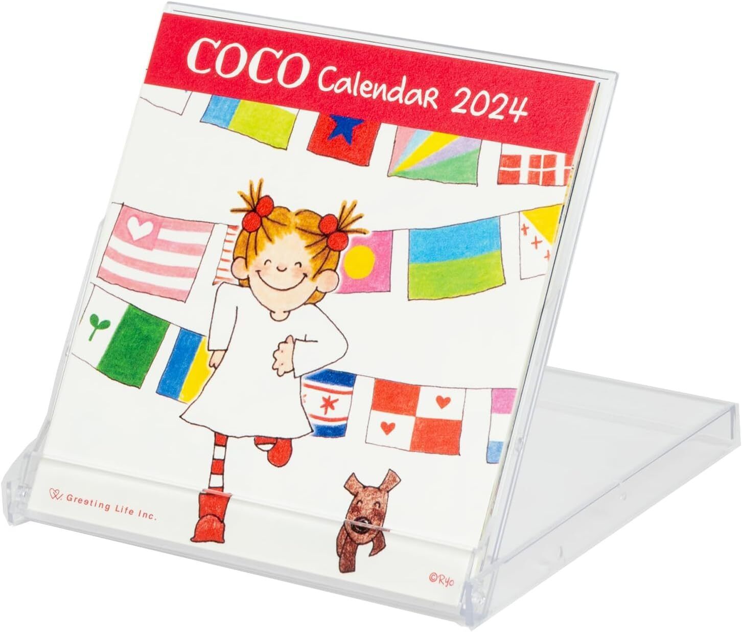 Greeting Life 2024 Calendar Coco-Chan Fd C Body Size W90xH94xD50mm Table 50g