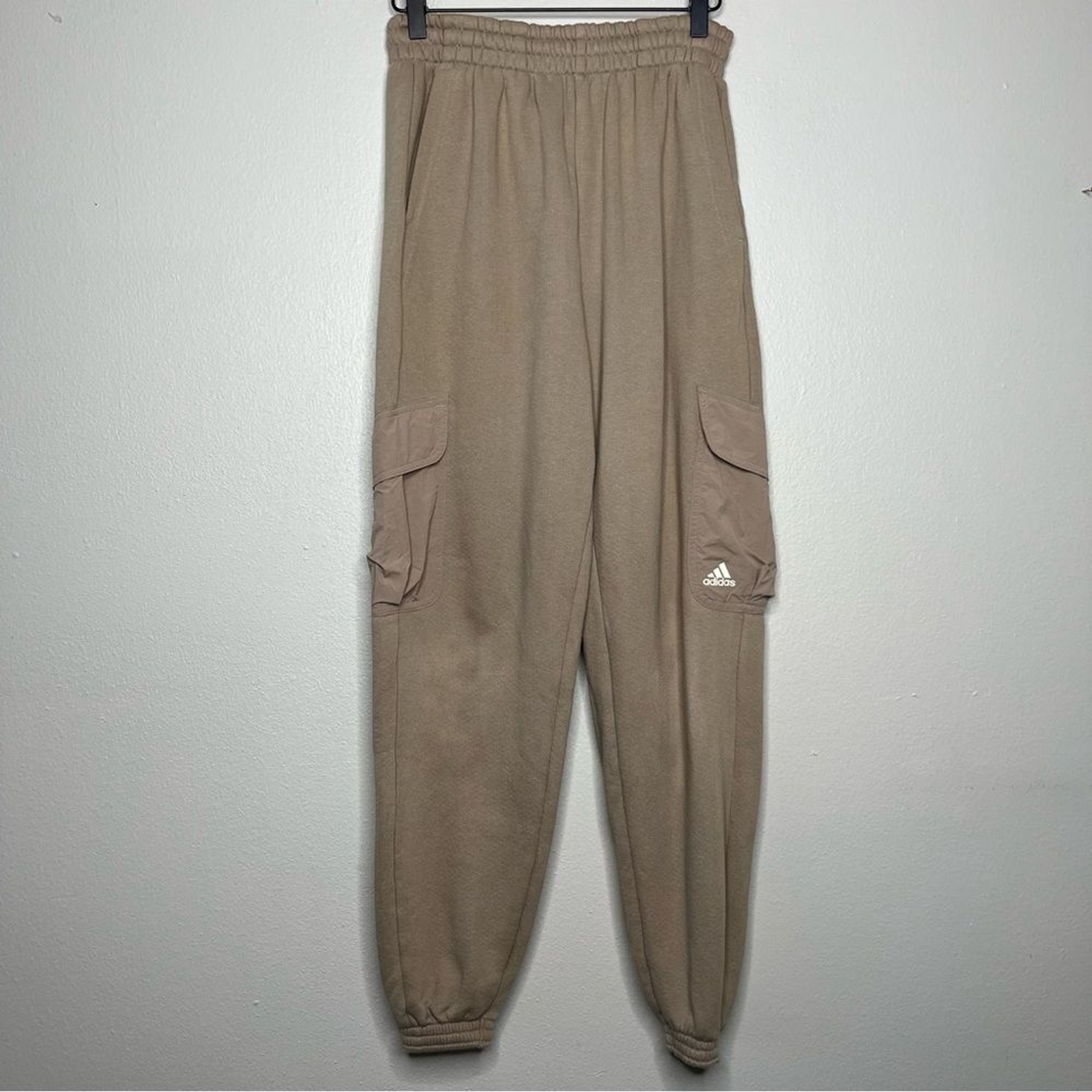 Adidas Women Cargo Sweatpants XS Brown Essentials Fleece Pull On Gorpcore