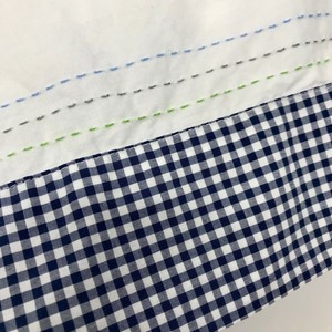 navy gingham crib sheet