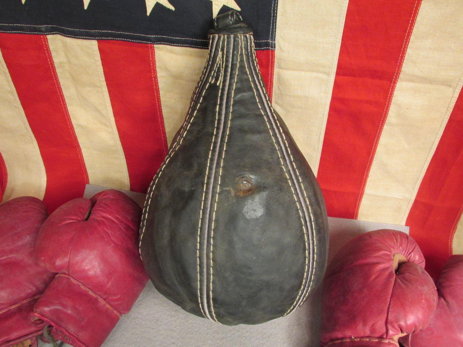 Vintage Tru Play Leather Boxing Punching Speed Bag 2 Pair Leather