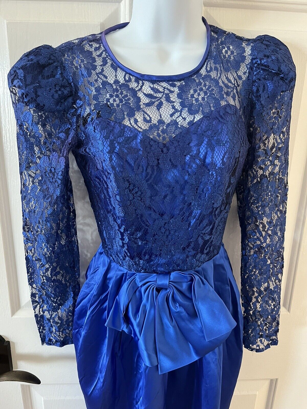 Dress vintage Zum Zum brand metallic blue size 3/… - image 3
