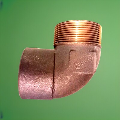 NIBCO / DELCOP 707-4 1'' Stecker Eisen BSP x 28 mm Kupfer - 90 Grad - ELLENBOGEN (Bronze)
