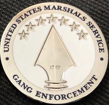 US Marshals Service FirstGEN Gang Enforcement Unit WHITE version challenge coin