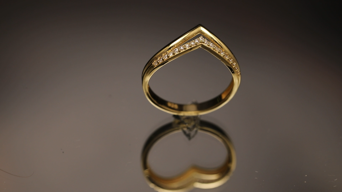 925 Sterling Silver V Ring, Chevron Ring, Curved Ring | eBay