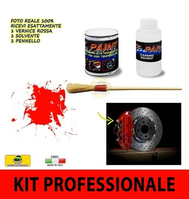 AUTOKIT Vernice Pinze Freni Rossa Alta Temperatura Kit Vernici Alte Temperatura Disco da