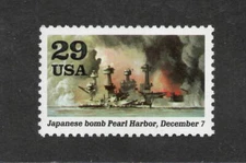 Japan Attacks Pearl Harbor - World War II - Mint Condition U.S. Postage Stamp