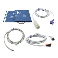 Draeger Accessories Bundle - Cuff, Hose, SpO2 Nellcor Oximax, ECG - USA Located