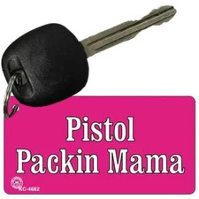 Pistol Packin' Mama Metal Key Chain