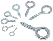 ZINC PLATED STEEL SCREW EYES ( 30X6MM ) SIZE HOLE SALE 5PC,10PC,25PC