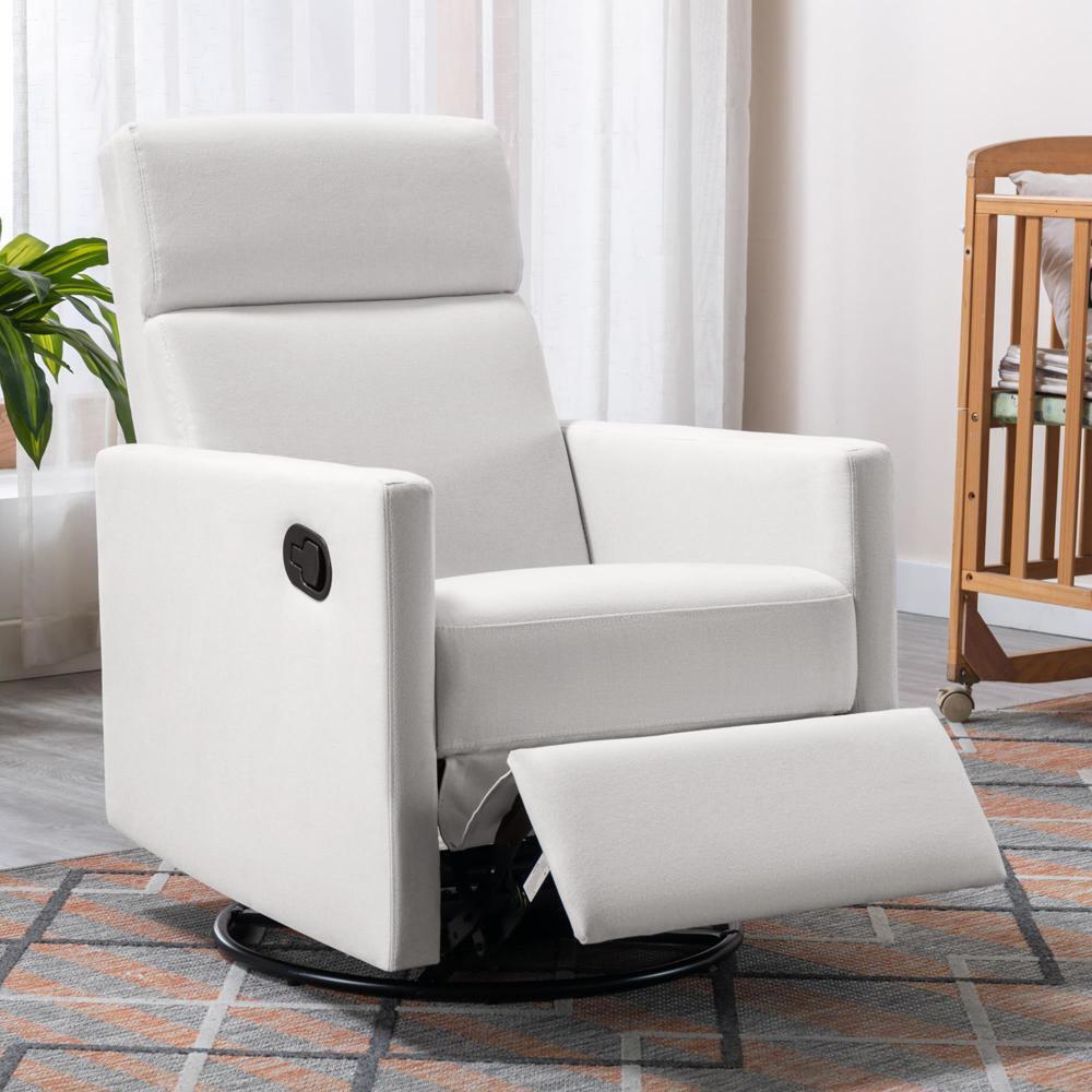 Upholstered Rocker Nursery Chair Plush Seating Glider Swivel