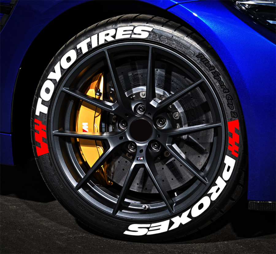 ytoyo様オーダー Permanent Tire Lettering Sticker TOYO TIRES PROXES 1.20'' 15''-22