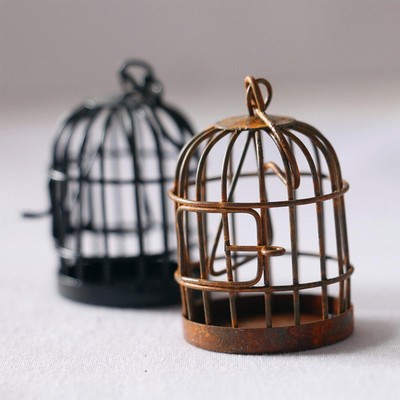 2PCS 1/12 Scale Miniature Bird Cage Model Furniture Decoration Accessories ^^