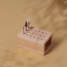 18 Holes Wood Nail Drill Bits Holder Display Storage Nail Grind Head Organizer