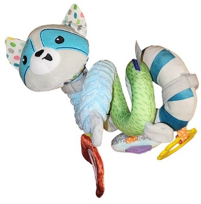 Infantino Plush Raccoon Spiral Carseat Stroller Toy Rattle Teether Sensory Activ