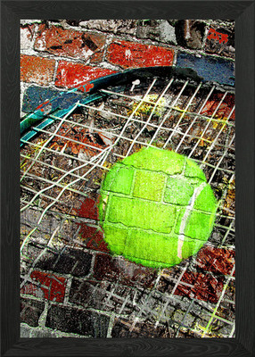 Tennis Druck Arbeit 3 gerahmte Wandbilder Poster Leinwanddruck Bild