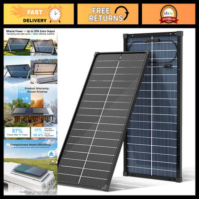 100W Bifacial Solar Panel 12V, High-Efficiency 25.6% N-Type, Eco-Friendly Energy