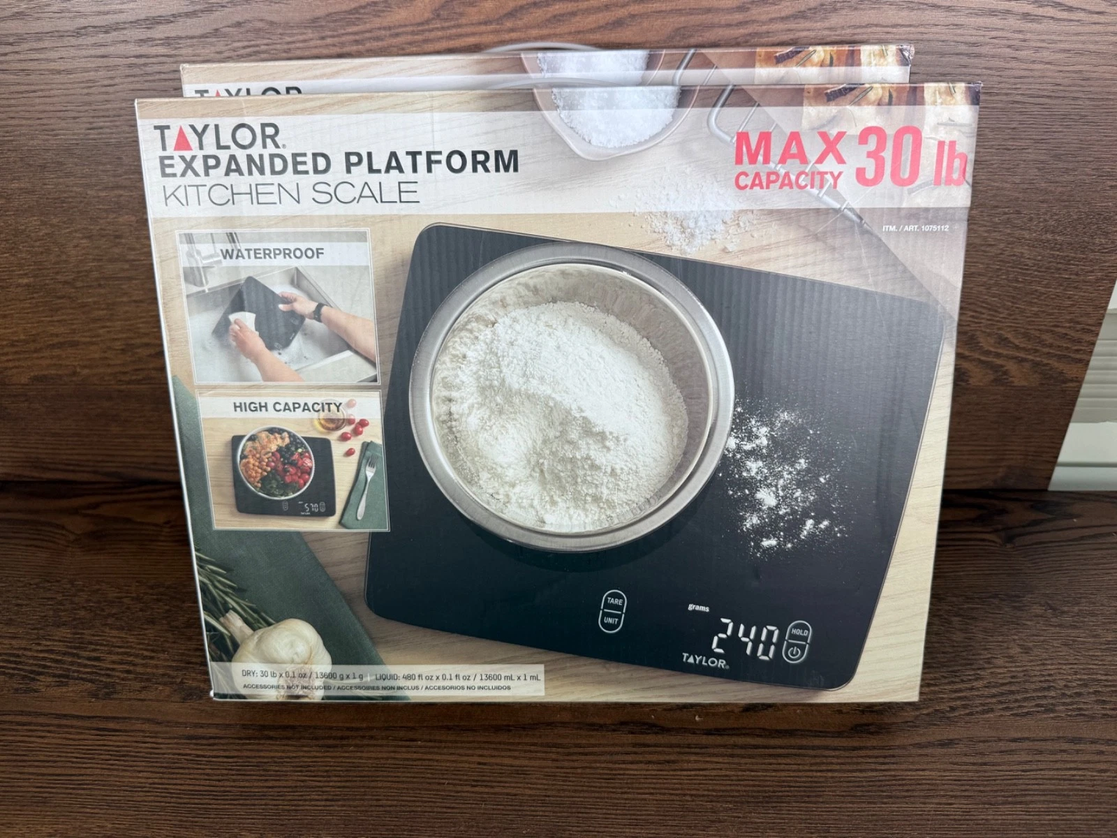 Taylor Digital Kitchen Scale 30 lb Capacity Black Food Prep Open Box