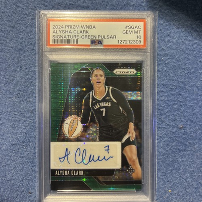 #ad #ad PSA 10 Panini Prizm WNBA Alysha Clark Las Vegas Aces Green Prizm Auto 25 #SG AC $200.00