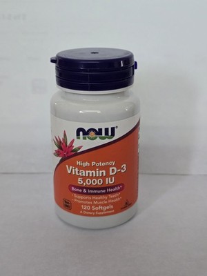 NOW Foods Vitamin D-3 5000 IU 120 Softgels - 05/2027