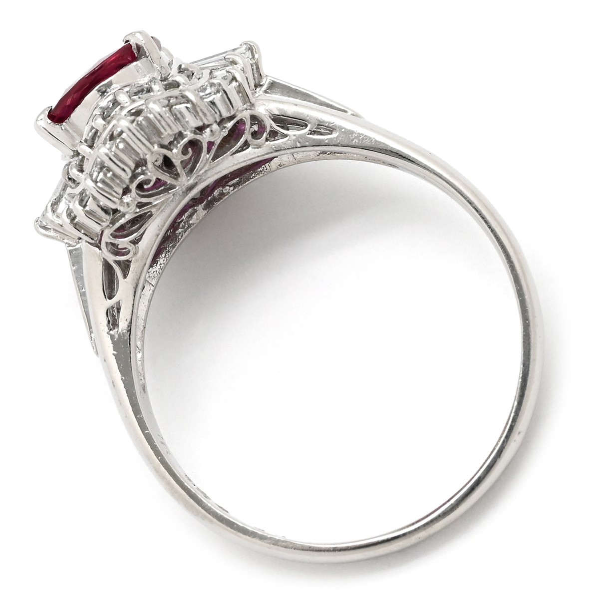 Ring ring Ruby da Earring Pt900 Ruby diamond Plat… - image 2