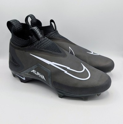 Nike Alpha Menace Elite 3 Black Grey White Football Cleats CT6648-010 Mens 10.5