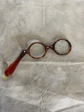 Vintage Lorgnette Tortoise Shell Frame Eyeglasses Opera Folding Pocket Size