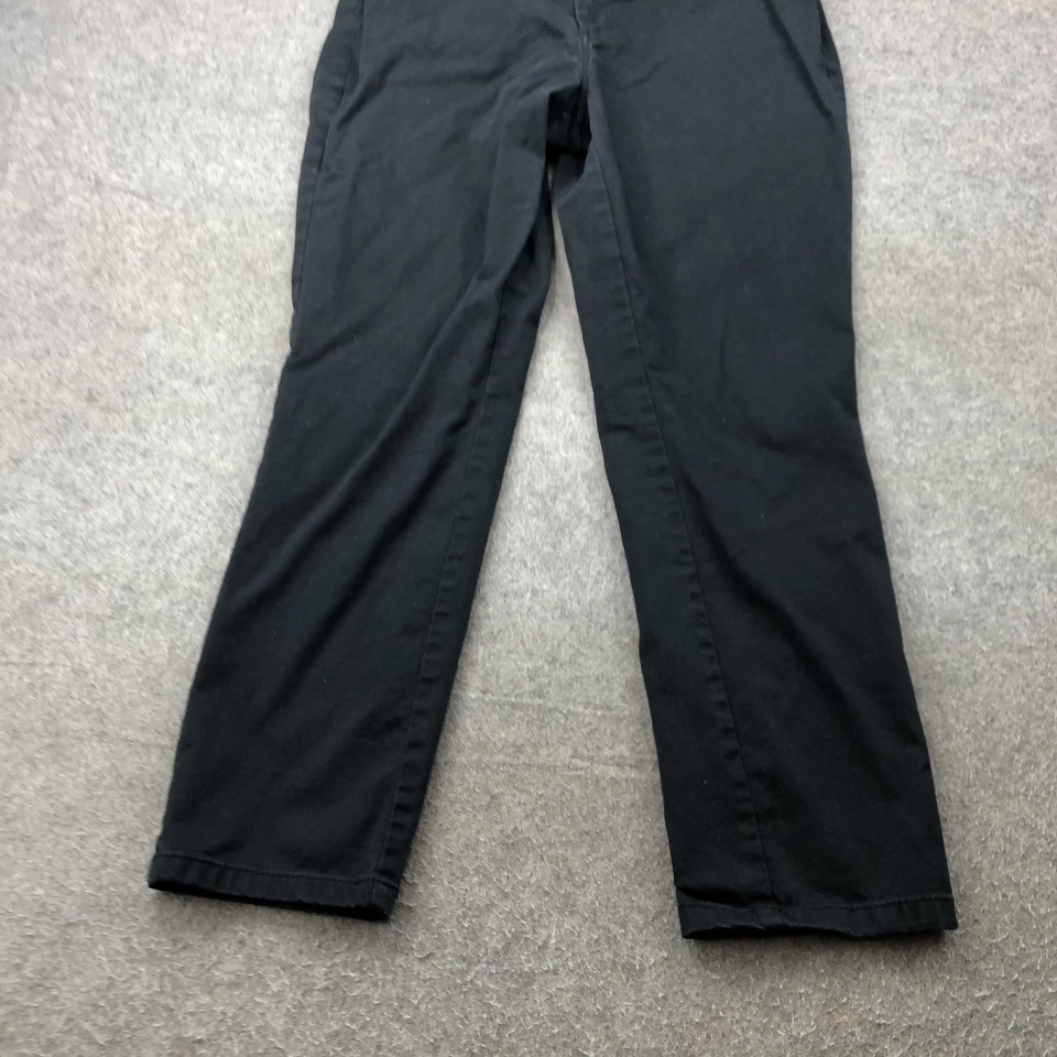 Pantalones Brooks Brothers para mujer 12 negros pierna recta algodón elástico bolsillos informales Foto 2 de 4