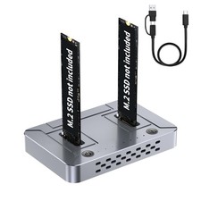 M.2 SSD Duplicator Dock, 20Gbps USB C Dual Bay Cloner, Aluminum Alloy Housing...
