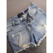 Kendall  Kylie The Hipster Short Light Wash Distressed Denim Cut Offs Size 3/26