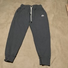 Moncler Kid's Boys Gray Solid Jogger Pants Logo Size M Heavy Basic
