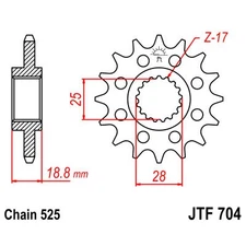 43971 - FRONT TRANSMISSION ATTACHMENT SPROCKET compatible with APRILIA THUNDER 
