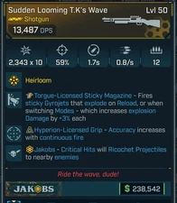 Borderlands 4 🎉 Sudden Looming T.K's Wave ✨ [TorSTICKY/HypGRIP/Jakobs]